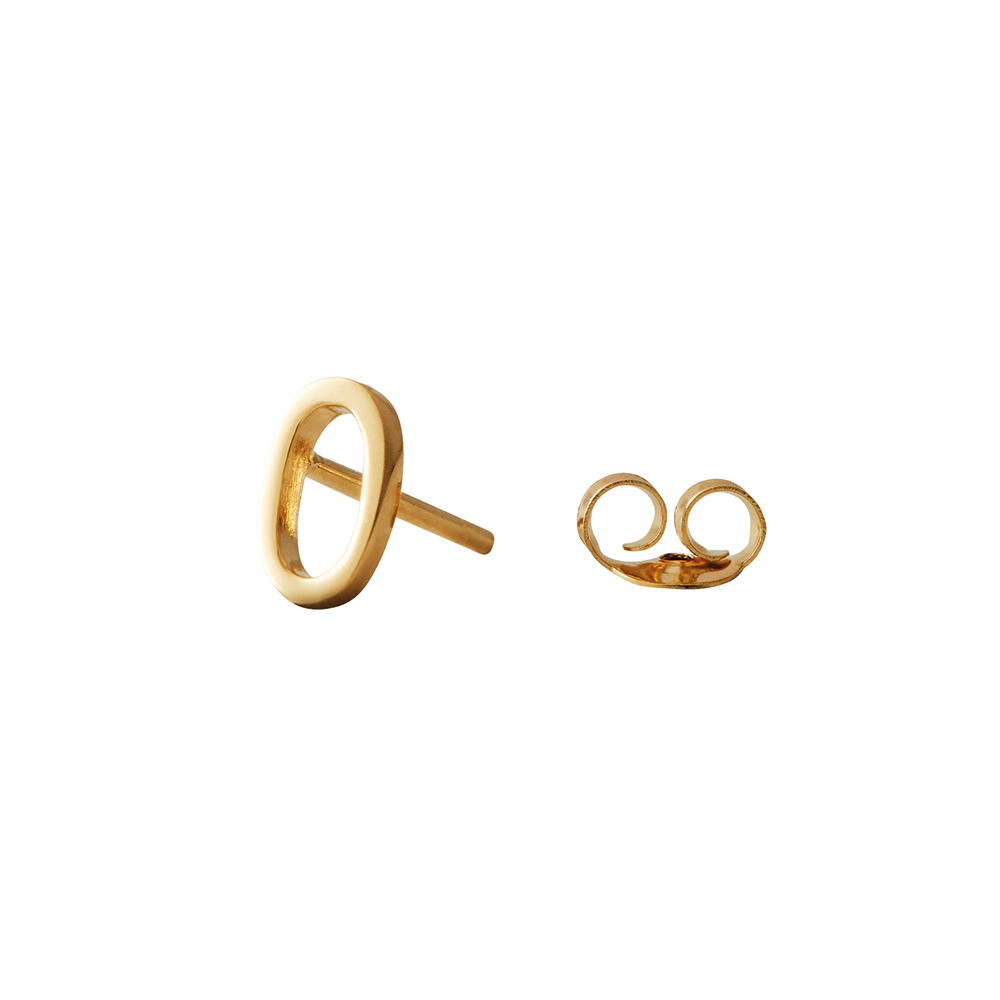 Design Letters Örhänge Guld Bokstav O