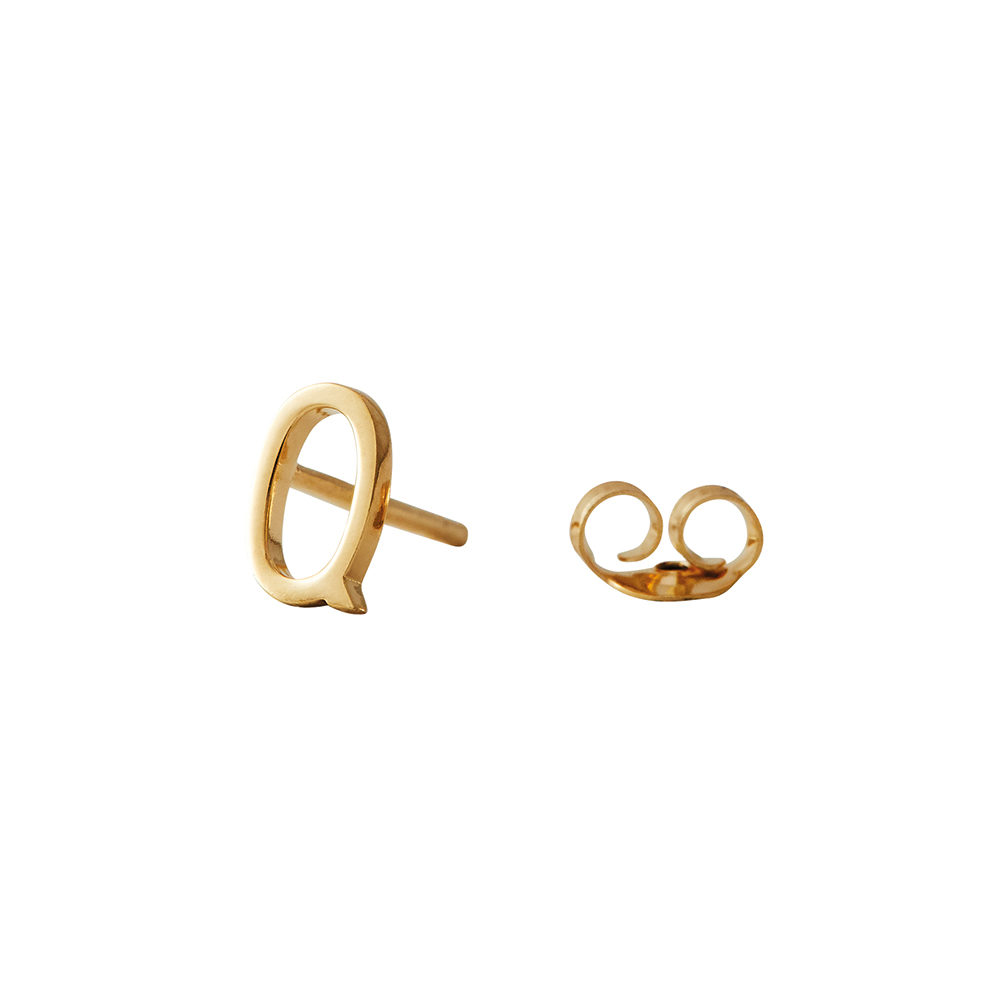 Design Letters Örhänge Guld Bokstav Q