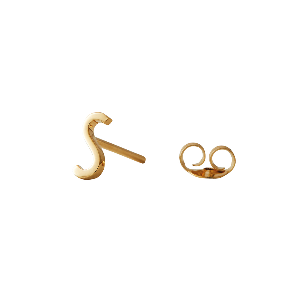 Design Letters Örhänge Guld Bokstav S