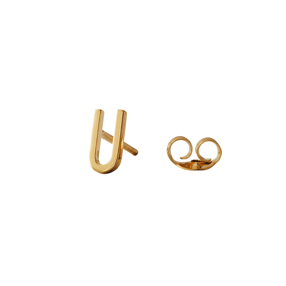 Design Letters Örhänge Guld Bokstav U