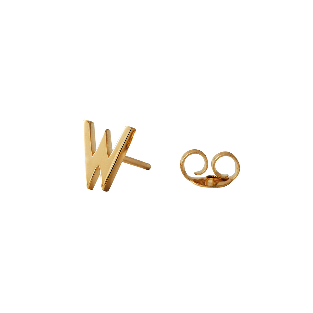 Design Letters Örhänge Guld Bokstav W