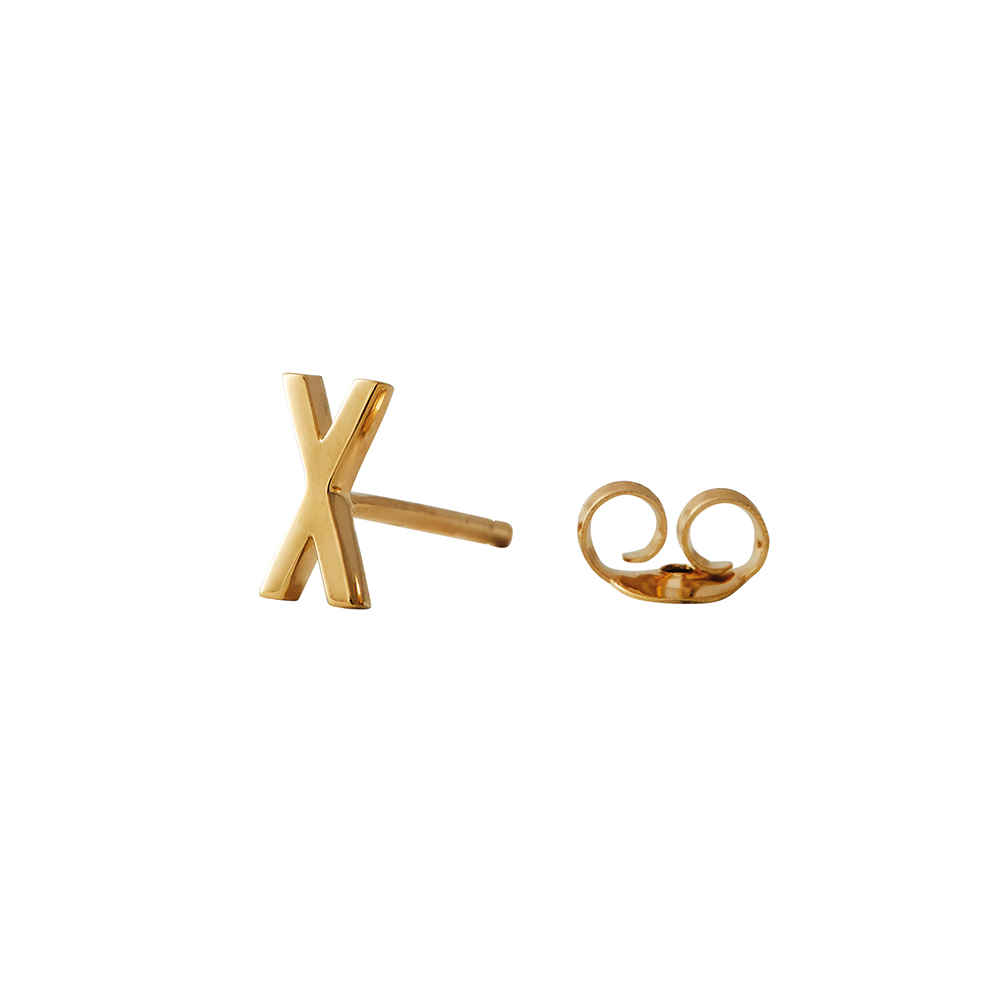 Design Letters Örhänge Guld Bokstav X