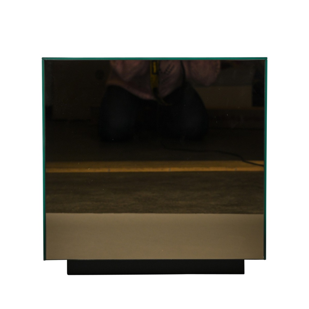 By On Table Cube Mirror Brown
