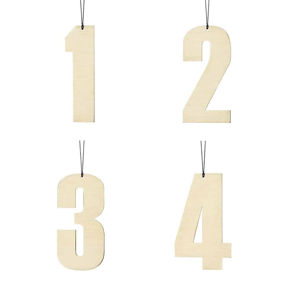 Felius Design Advents siffra 1-4 Mässing