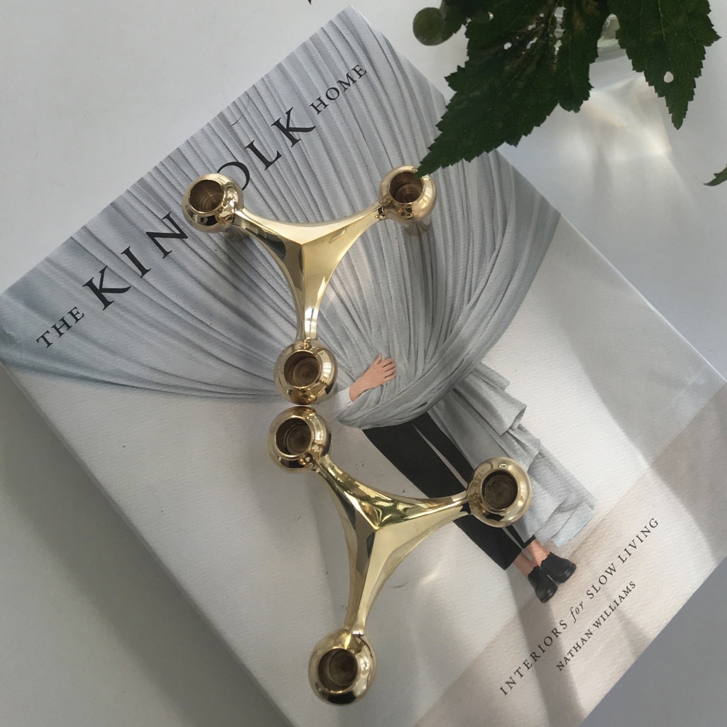 STOFF Nagel Candle Holder Brass
