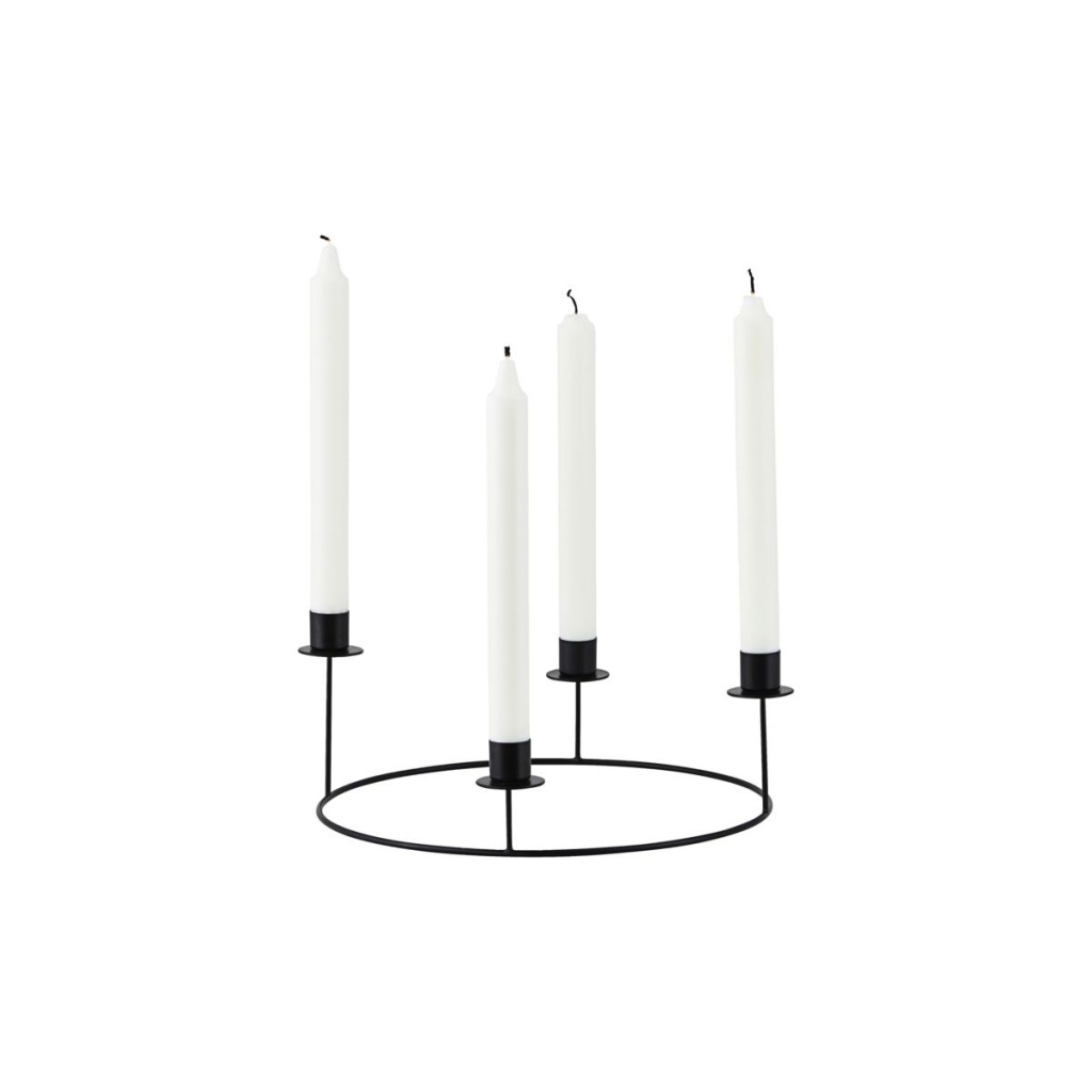 House Doctor Ljusstake Ring Svart D27cm