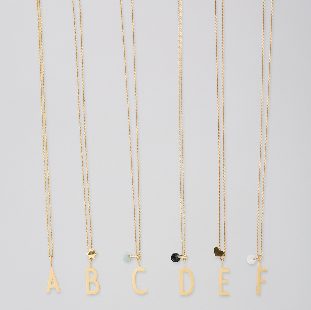 Design Letters Berlock Bokstav A-Z Guld Matt 16mm