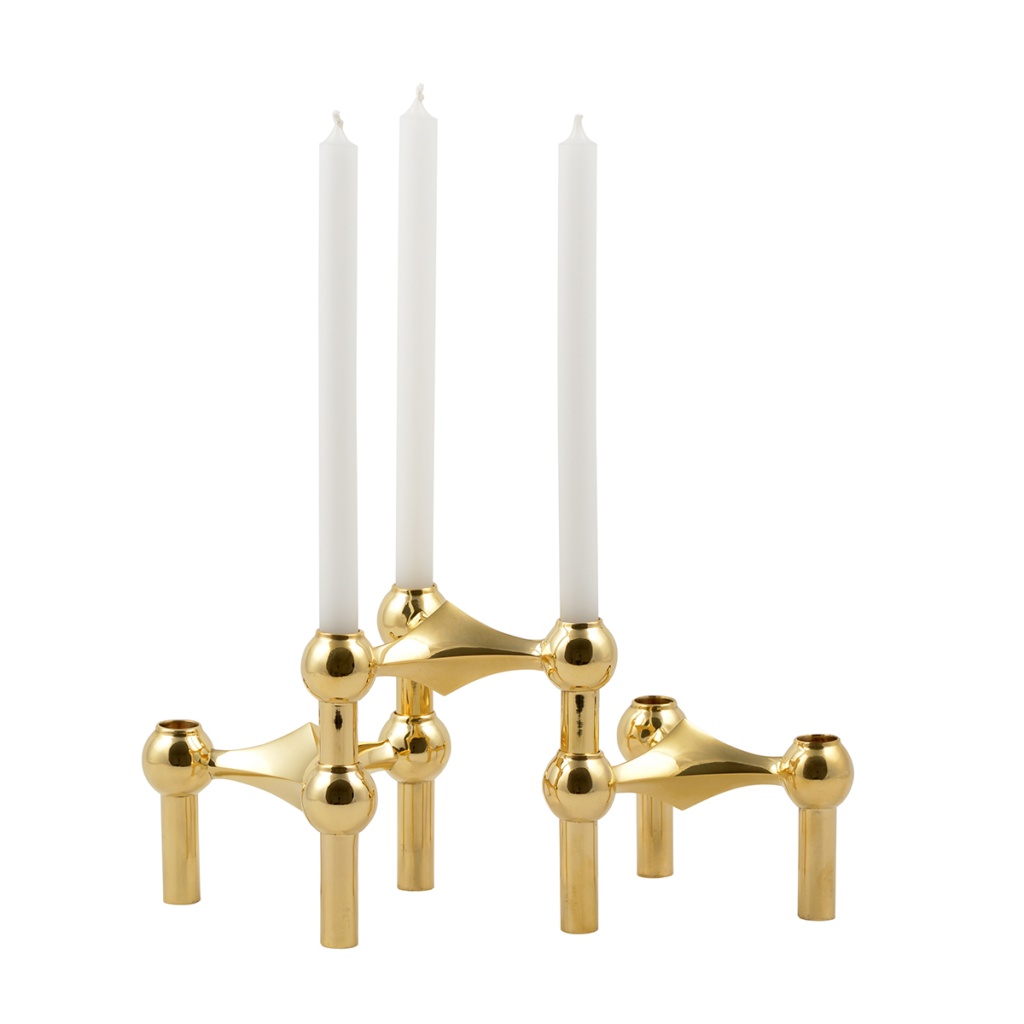 STOFF Nagel Candle Holder Brass 3-pack