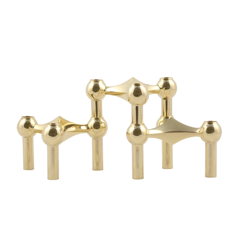 STOFF Nagel Candle Holder Brass 3-pack