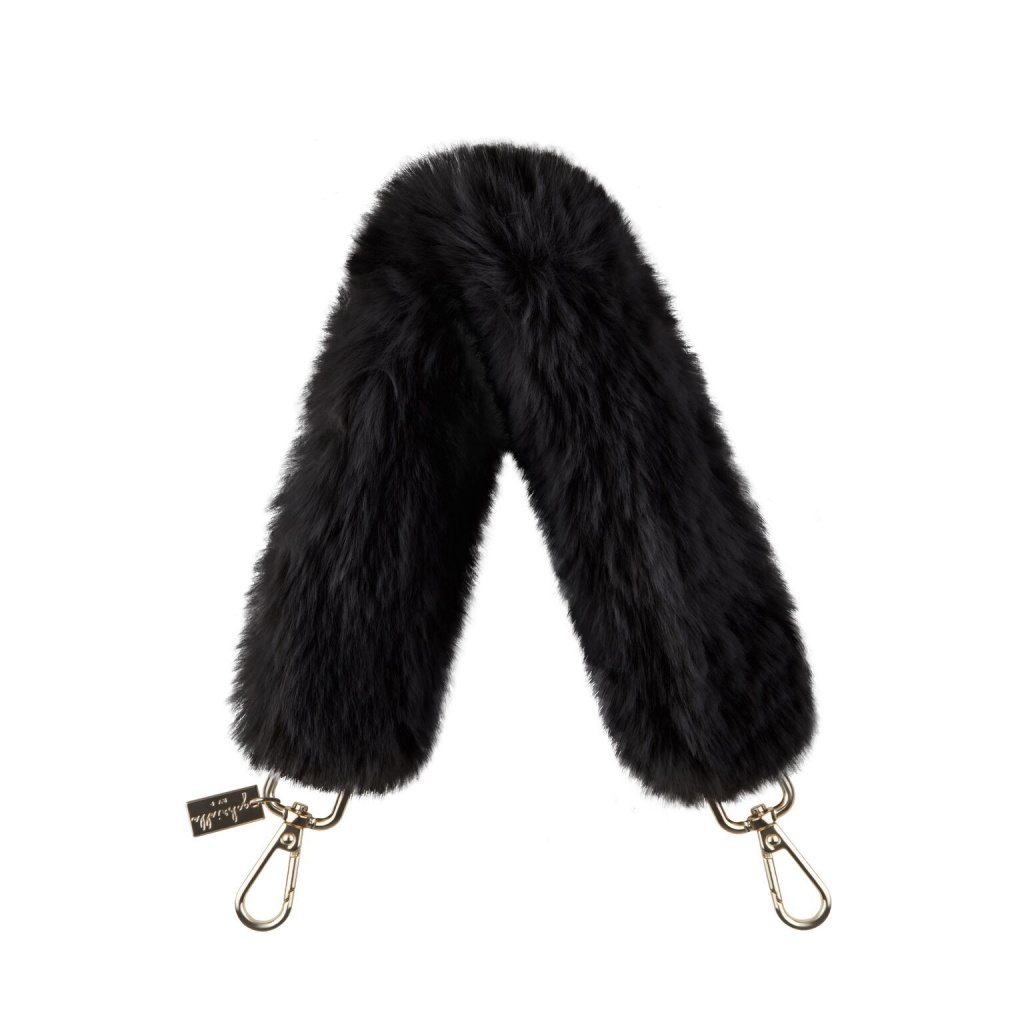 Gabrielle By P Black Top-handle Faux Fur Black/Gold