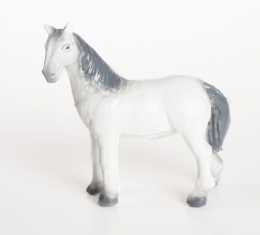 Häst i naturgummi - grå