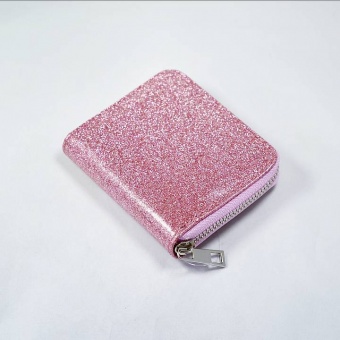 Plånbok - glitter - rosa