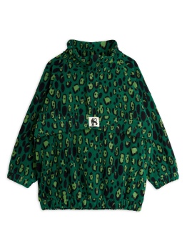 Jacka - Leopard fleece zip pullover Green