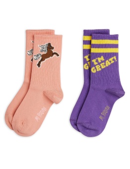 Strumpor - I am great socks 2-pack Purple