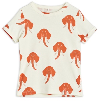 T-shirt - Elephants aop (offwhite)