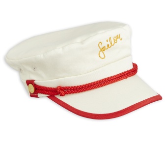 Keps Sjömanskeps- Skipper hat (Offwhite)