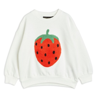 Tröja - Sweatshirt - Strawberry Embroidered - White