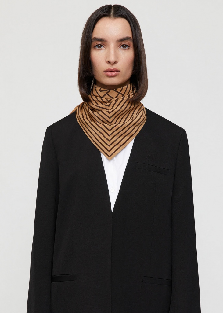 Totême Scarf Signature Monogram Silk Debut