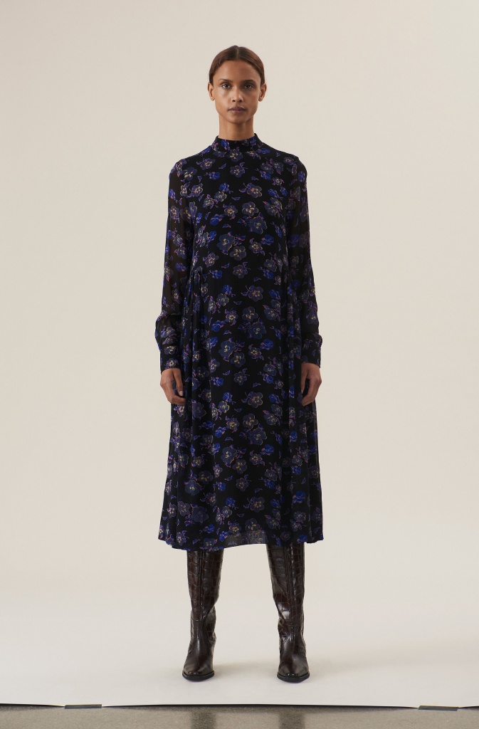 Ganni printed georgette maxi dress Clearance