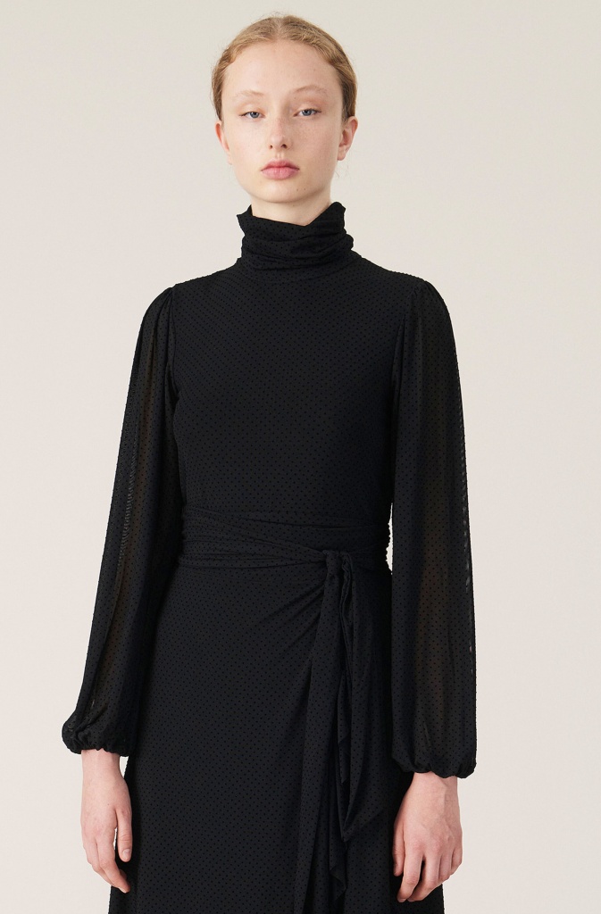 ganni dotted mesh