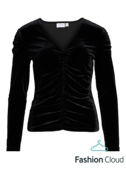 VIVELIDA V-NECK L/S VELVET TOP/SU