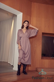 VIMATEA 3/4 SLEEVE MIDI DRESS/ROU