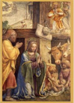 Julkort, Kristi födelse (Luini 14-1500-talet) 1