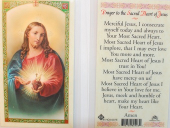 Bönekort Sacred heart of Jesus 