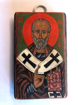 Helige Nikolaus av Myra (7x12), äkta ikon