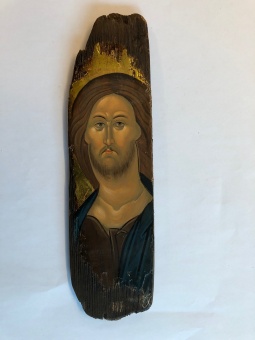 Kristus (9x33), "sliten" äkta  ikon