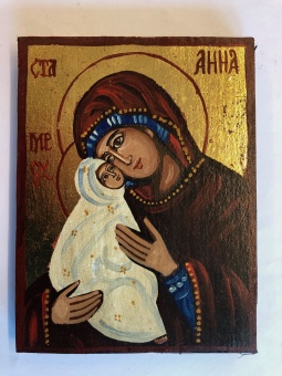 Hl. Anna & Maria som baby (12x16), äkta ikon