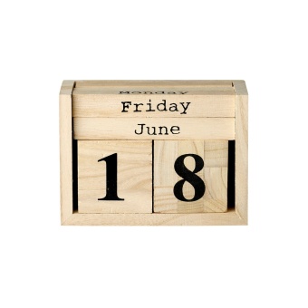 Bordskalender i trä (engelsk)