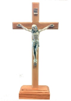Krucifix, stående, trä (23 cm)