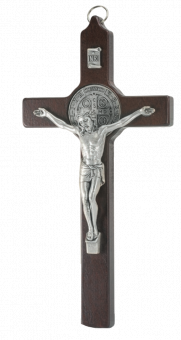Benedictus-krucifix, mörkt trä, 20cm