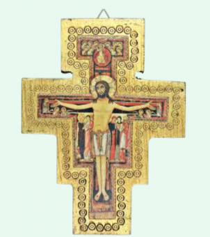 San Damiano-kors, vägg, trä, 16 x 12cm