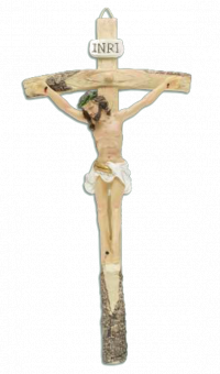 Krucifix, målat, 26cm
