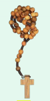 Rosenkrans, knuten, olivträ, 36cm