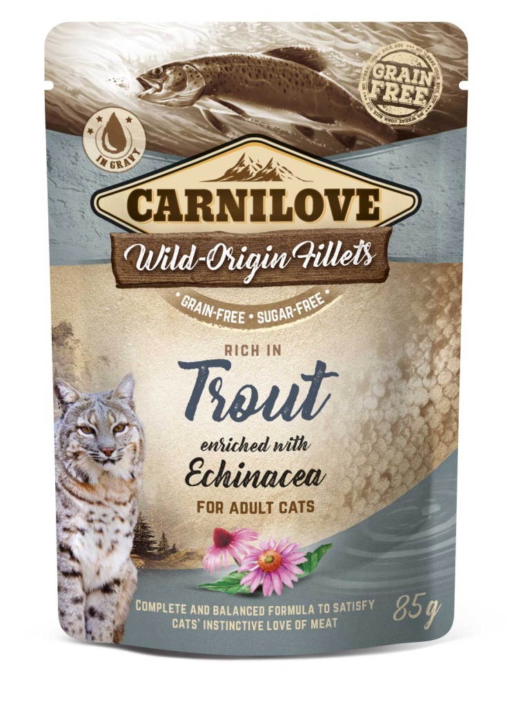 Carnilove Cat Pouch Trout enriched with Echinacea 85 g Ellios Hund