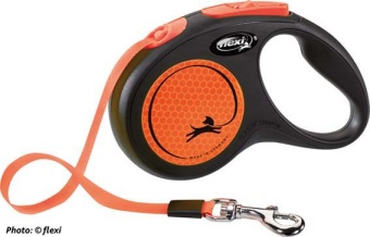 Flexi Neonkoppel med band Orange
