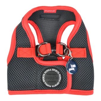 Puppia Soft Vest harness Grå med röd kant
